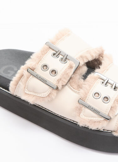 Feminine Buckle Slip-On Shoes GANNI Feminine Buckle Slip-On Shoes Beige gan0255089