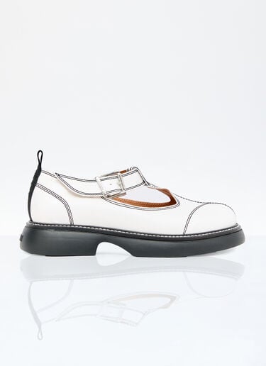 Everyday Buckle Mary Jane Shoes GANNI Everyday Buckle Mary Jane Shoes White gan0256030