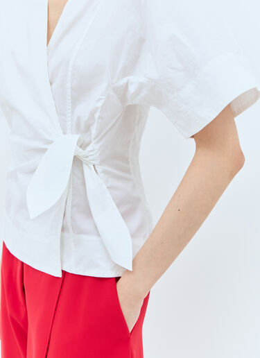 Poplin Wrap Blouse GANNI Poplin Wrap Blouse White gan0257011