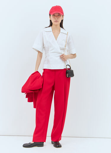 Poplin Wrap Blouse GANNI Poplin Wrap Blouse White gan0257011