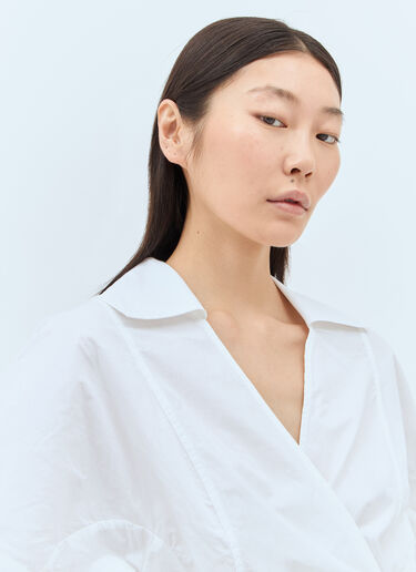 Poplin Wrap Blouse GANNI Poplin Wrap Blouse White gan0257011