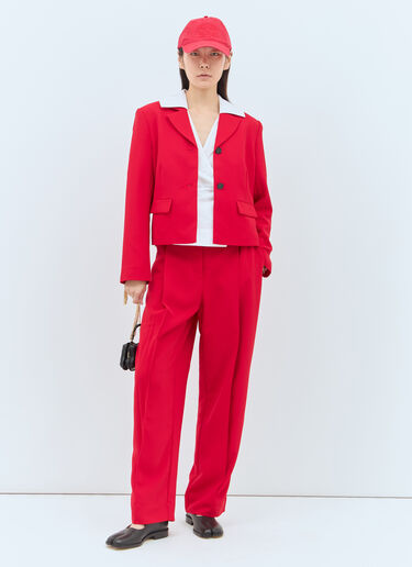 Fitted Twill Blazer GANNI Fitted Twill Blazer Red gan0257022
