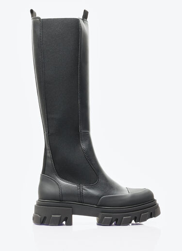 Cleated High Chelsea Boots GANNI Cleated High Chelsea Boots Black gan0257043