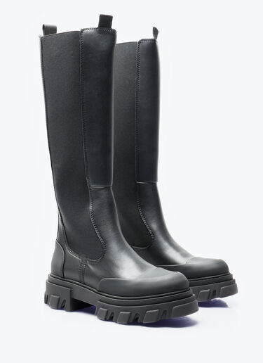 Cleated High Chelsea Boots GANNI Cleated High Chelsea Boots Black gan0257043