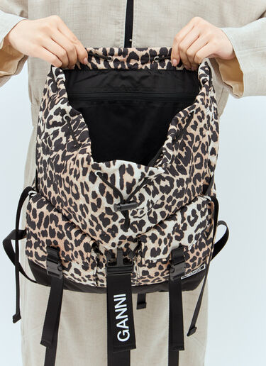 Leopard Tech Backpack GANNI Leopard Tech Backpack Beige gan0257055