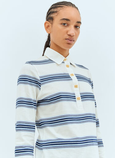 Stripe Polo Shirt Ganni Stripe Polo Shirt White gan0258010