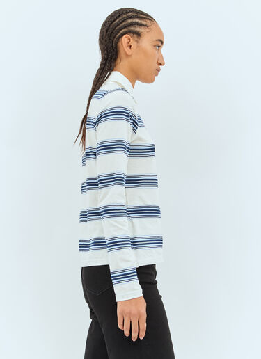 Stripe Polo Shirt Ganni Stripe Polo Shirt White gan0258010