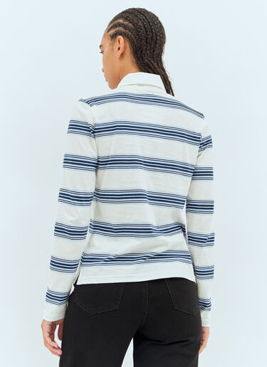 Stripe Polo Shirt Ganni Stripe Polo Shirt White gan0258010