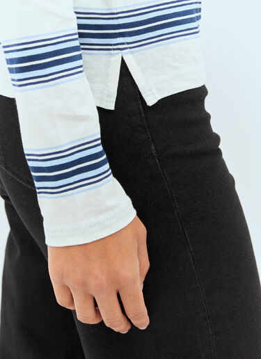 Stripe Polo Shirt Ganni Stripe Polo Shirt White gan0258010