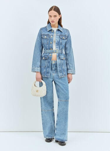 Ganni Foil Denim Jacket Blue gan0258020