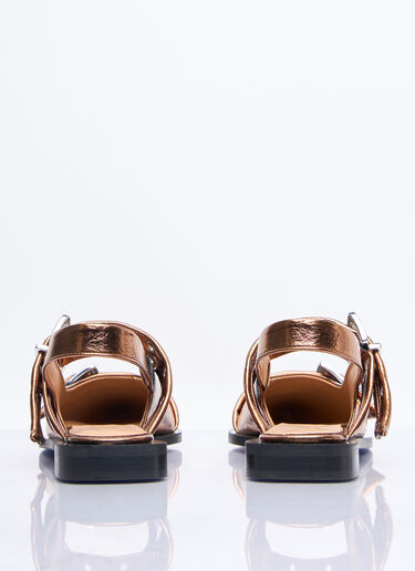 Feminine Buckle Ballerina Flats Ganni Feminine Buckle Ballerina Flats Gold gan0258052