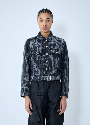 GANNI Heavy Denim Belted Jacket Blue gan0259037