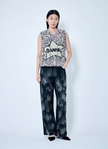 图案羊毛背心 GANNI 图案羊毛背心 粉色 gan0259046