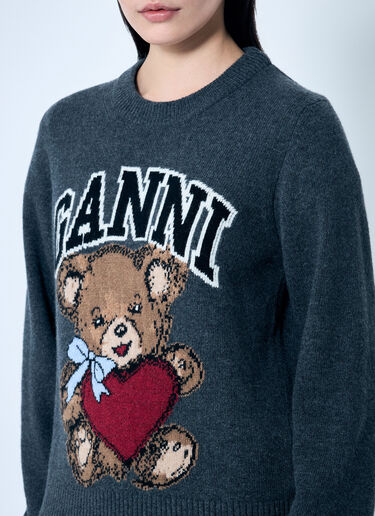 Graphic Bear Sweater GANNI Graphic Bear Sweater Grey gan0259048
