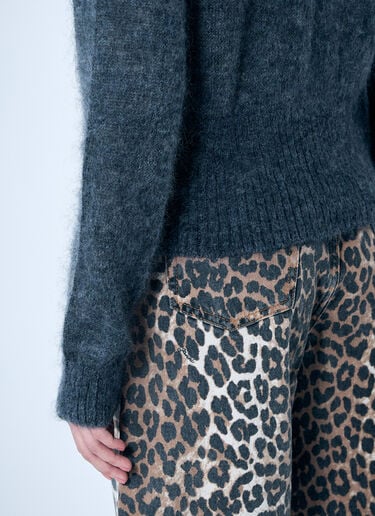 Light Mohair Tie-String Cardigan GANNI Light Mohair Tie-String Cardigan Grey gan0259049
