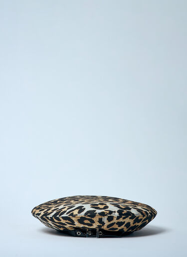 Leopard Printed Beret GANNI Leopard Printed Beret Brown gan0259061