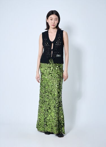 GANNI Sequin Embellished Maxi Skirt Green gan0260003