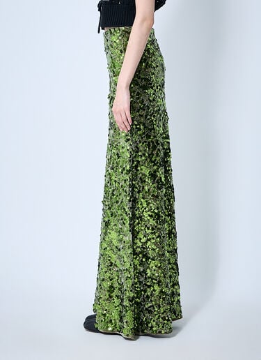 GANNI Sequin Embellished Maxi Skirt Green gan0260003