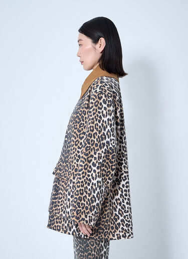 GANNI Printed Canvas Jacket Brown gan0260006