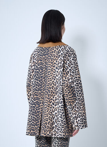 GANNI Printed Canvas Jacket Brown gan0260006