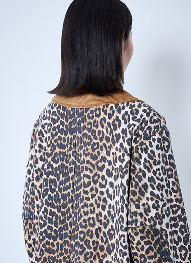 GANNI Printed Canvas Jacket Brown gan0260006