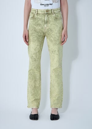 GANNI Foil Overdyed Jeans White gan0260010