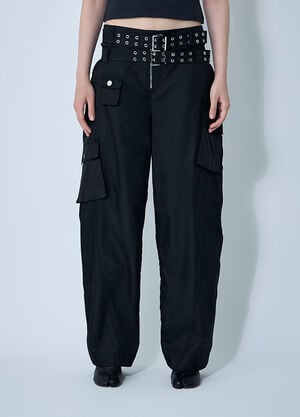 GANNI Duchesse Cargo Pants Black gan0260013