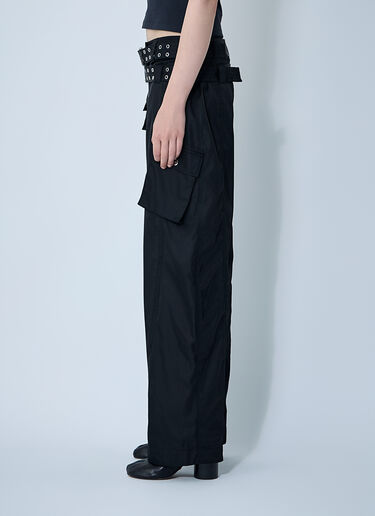 GANNI Duchesse Cargo Pants Black gan0260013