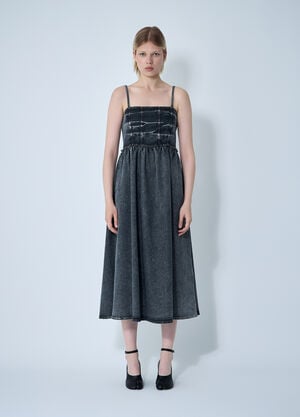 GANNI Stretch Future Denim Dress Black gan0260015