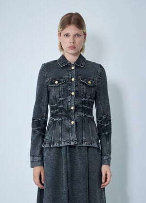 GANNI Stretch Denim Jacket Black gan0260016