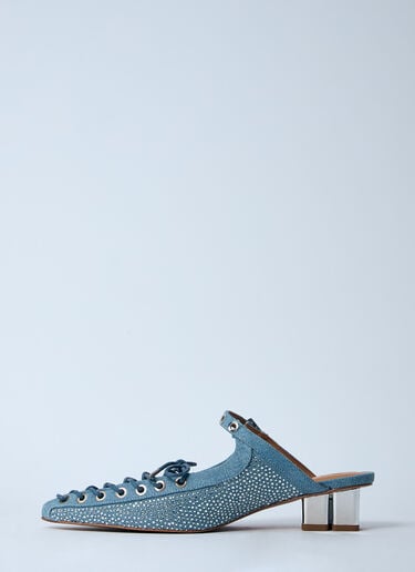 GANNI Embellished Denim Mules Blue gan0260020