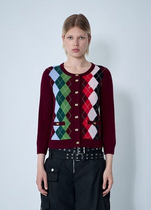 GANNI Cashmere-Blend Cardigan Bordeaux gan0261016