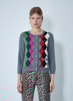 GANNI Cashmere-Blend Cardigan Grey gan0261017