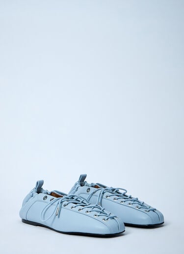 Eyelets Lace Up Ballerina GANNI Eyelets Lace Up Ballerina Light Blue gan0261028