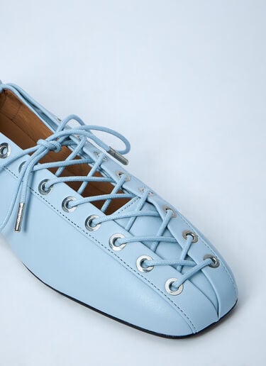 Eyelets Lace Up Ballerina GANNI Eyelets Lace Up Ballerina Light Blue gan0261028