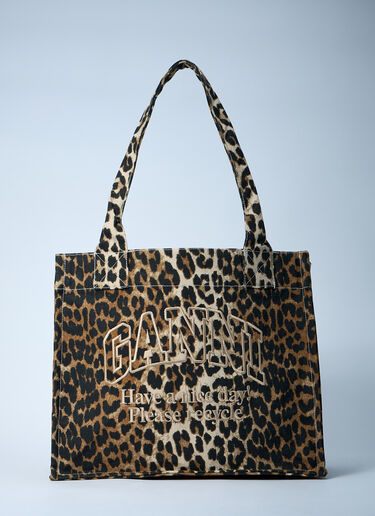 Large Easy Shopping Tote Bag GANNI Large Easy Shopping Tote Bag Brown gan0261033