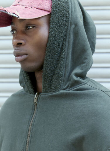 GREG ROSS Reversible Towel Hooded Sweatshirt Green grr0157002