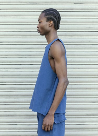 GREG ROSS Cut Off Tank Top Blue grr0157004