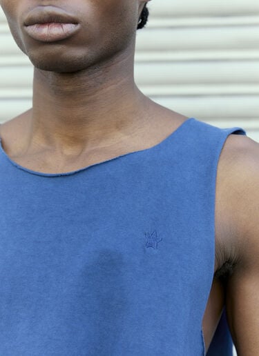 GREG ROSS Cut Off Tank Top Blue grr0157004