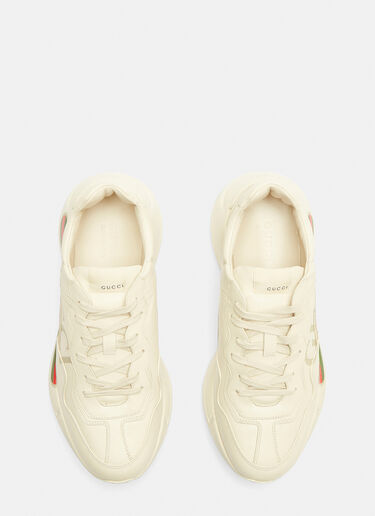 Rhyton Gucci Logo Leather Sneakers Gucci Rhyton Gucci Logo Leather Sneakers White guc0131045