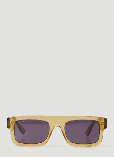 Gucci Two-Tone Square Frame Sunglasses Yellow guc0148005