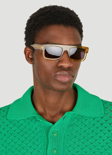 Gucci Two-Tone Square Frame Sunglasses Yellow guc0148005