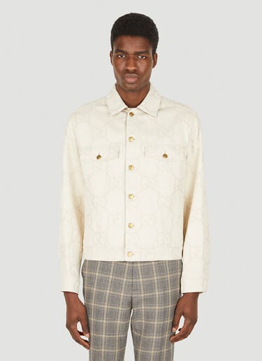 Gucci Maxi GG Denim Jacket Ivory guc0150034