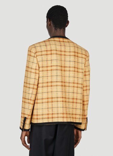 Collarless Check Blazer Gucci Collarless Check Blazer Beige guc0152299