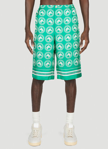 Horse Motif Shorts Gucci Horse Motif Shorts Green guc0153014