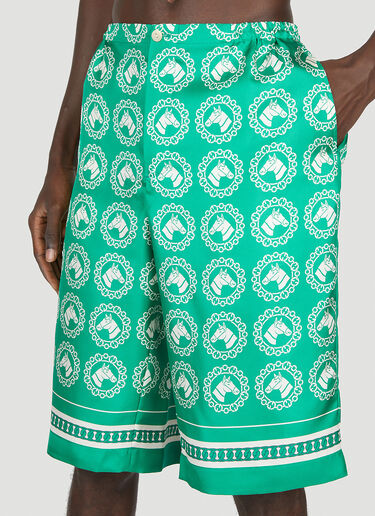 Horse Motif Shorts Gucci Horse Motif Shorts Green guc0153014