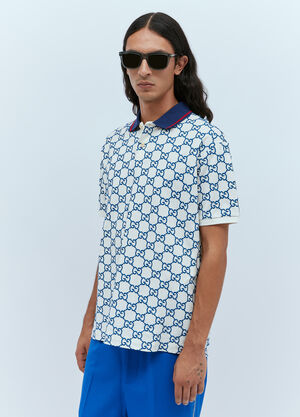 Gucci GG Stretch Polo Shirt Light Blue guc0153019