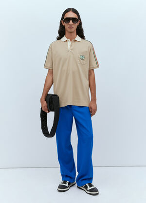 Gucci Logo Patch Polo Shirt Beige guc0153026