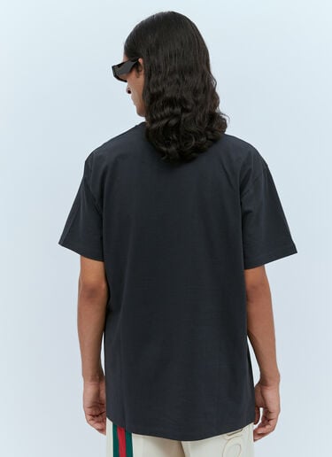 Mushroom Logo Print T-Shirt Gucci Mushroom Logo Print T-Shirt Black guc0153055