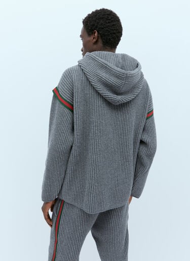 Gucci Wool Cashmere Hooded Sweater Grey guc0154006